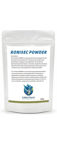 RONISEC POWDER 100g - Trichomoniasis (Canker) - Hexamitiasis - by CuMed Pharma